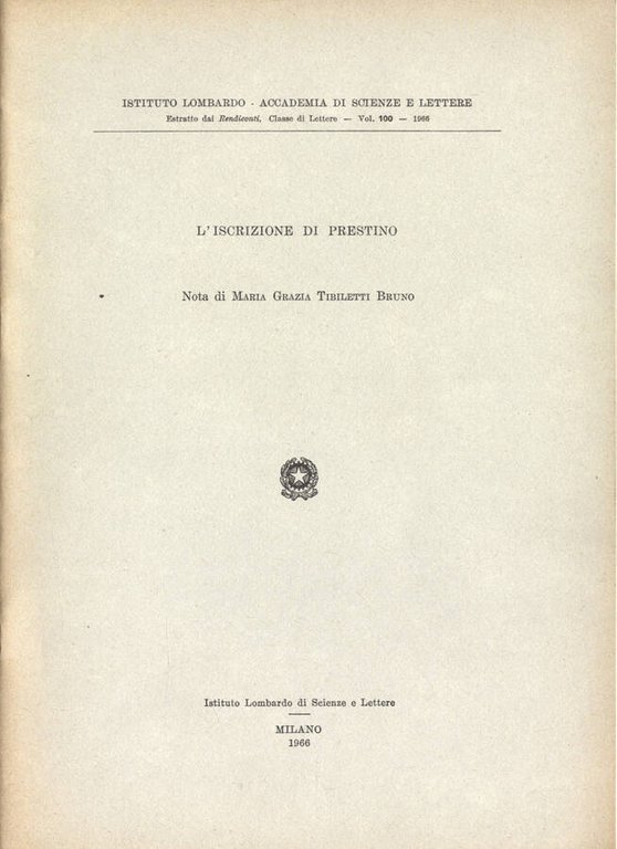 L' iscrizione di Prestino | Immagine Gallery 2