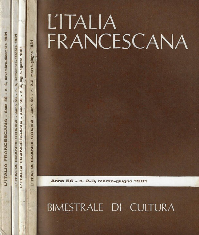 L'Italia francescana n. 2-3/4/5/6 1981