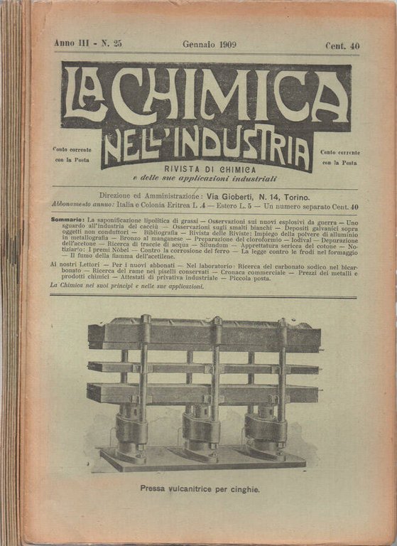 La Chimica nell'Industria - 1909