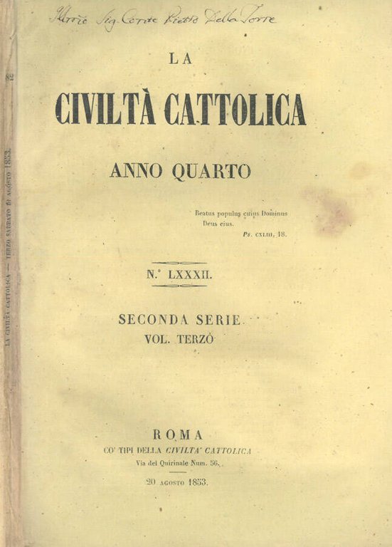 La Civiltà Cattolica 1853 | Immagine Gallery 2