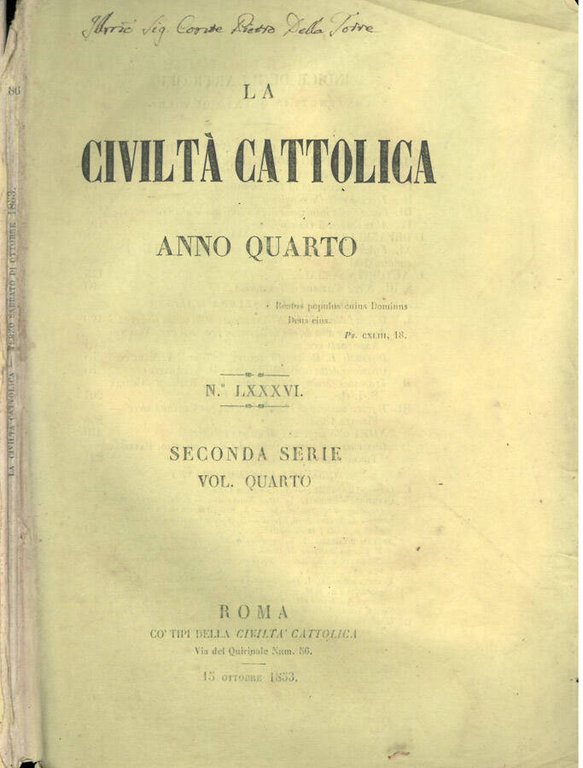 La Civiltà Cattolica 1853 | Immagine Gallery 2