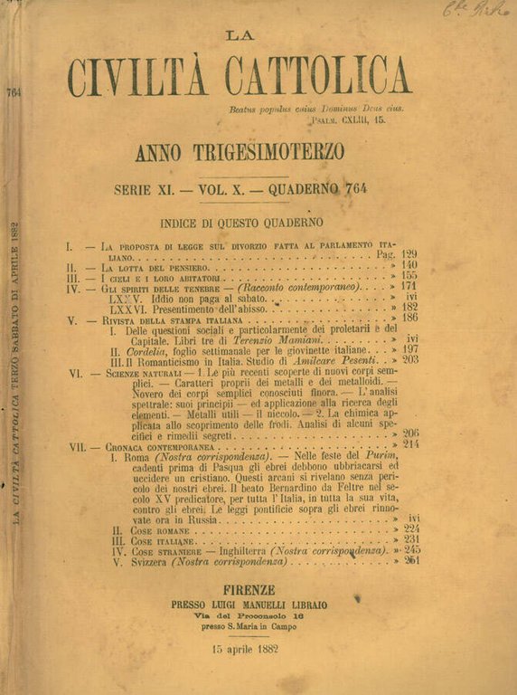 La Civiltà Cattolica 1882