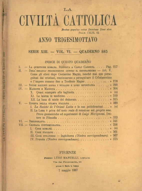 La Civiltà Cattolica 1887 | Immagine Gallery 2