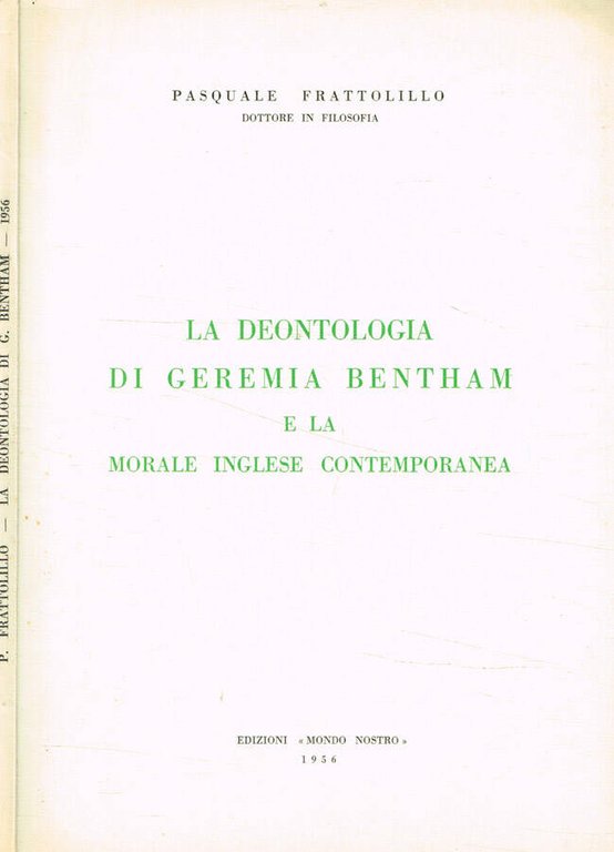 La deontologia di Geremia Bentham e la morale inglese contemporanea