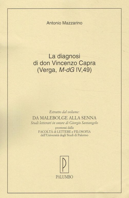 LA DIAGNOSI DI DON VINCENZO CAPRA ( Verga, M-Dg IV, …