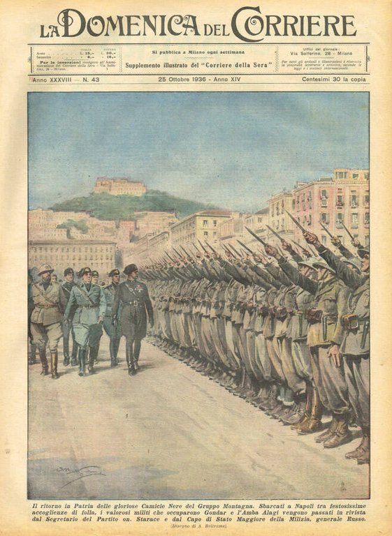 La Domenica del Corriere. Anno XXXVIII n.43, 25 ottobre 1936