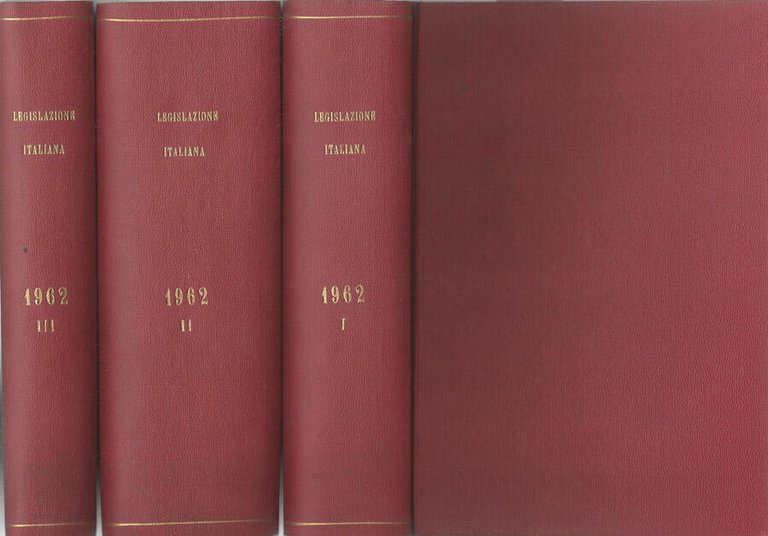La legislazione italiana. Anno 1962