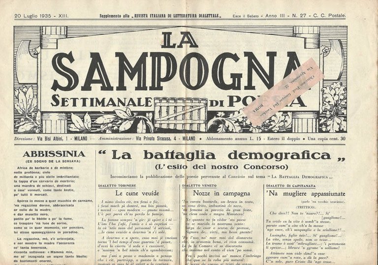 La Sampogna Anno III n. 27 | Immagine Gallery 2