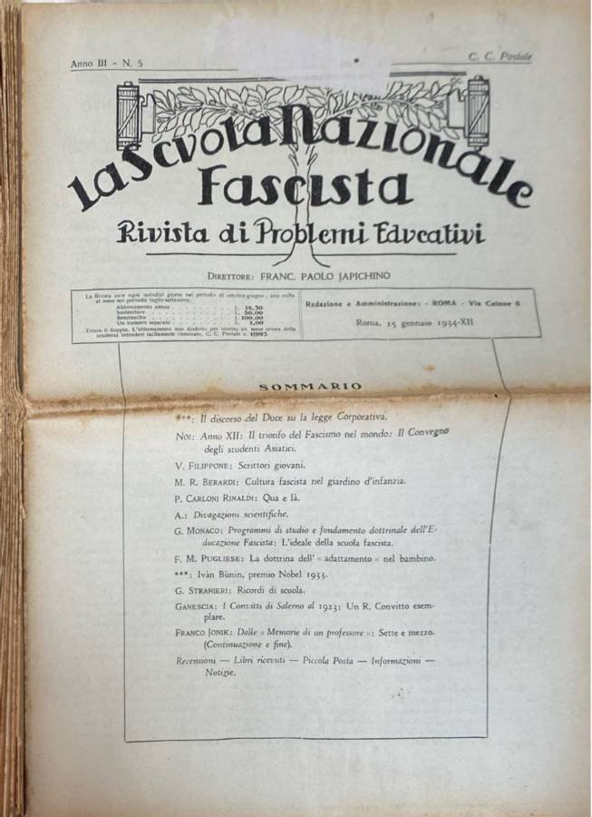 La Scuola Nazionale Fascista anno III n da 5 a … | Immagine principale