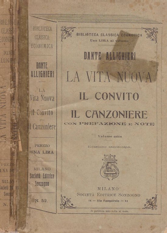 La vita nuova, Il convito, Il canzoniere
