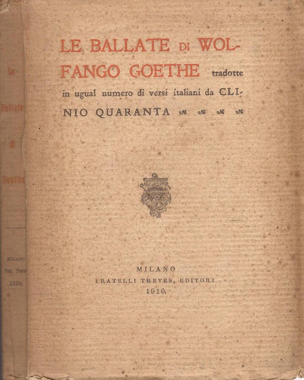 Le ballate di Wolfango Goethe
