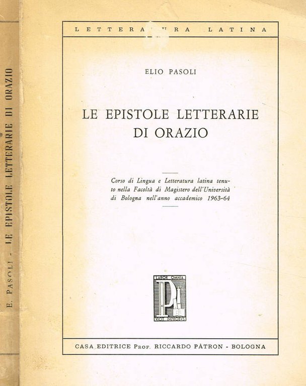 LE EPISTOLE LETTERARIE DI ORAZIO