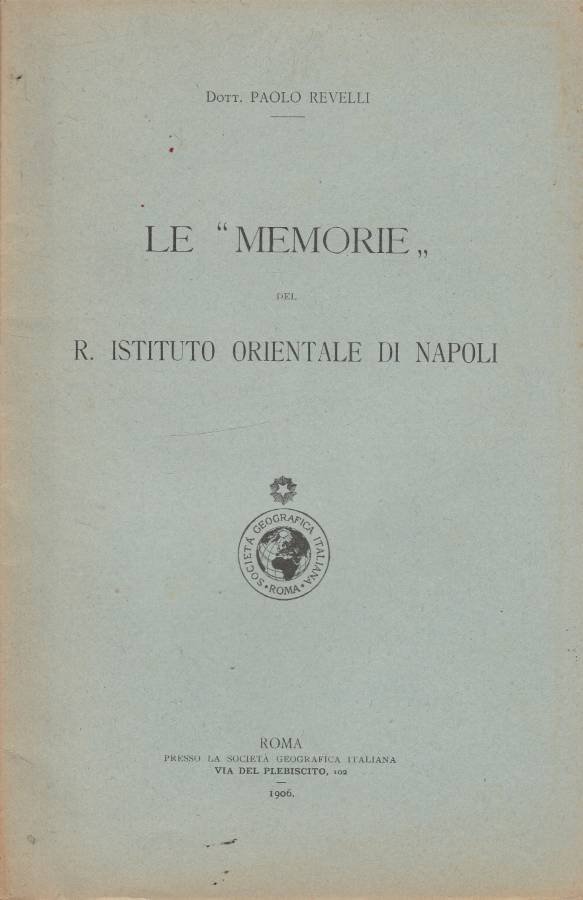 Le "memorie" del R. Istituto Orientale di Napoli