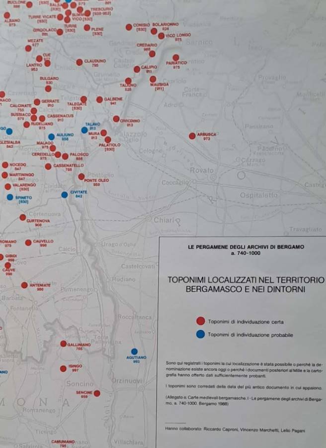 Le pergamene degli Archivi di Bergamo aa. 740-1000. Toponimi localizzati … | Immagine principale