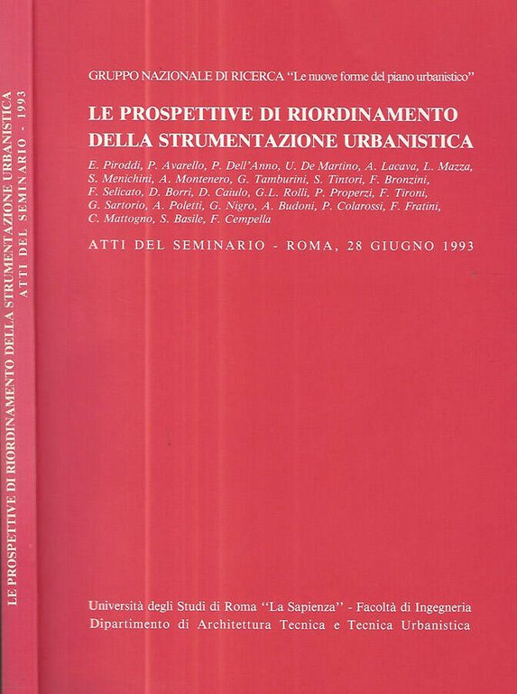 Le prospettive di riordinamento della strumentazione urbanistica
