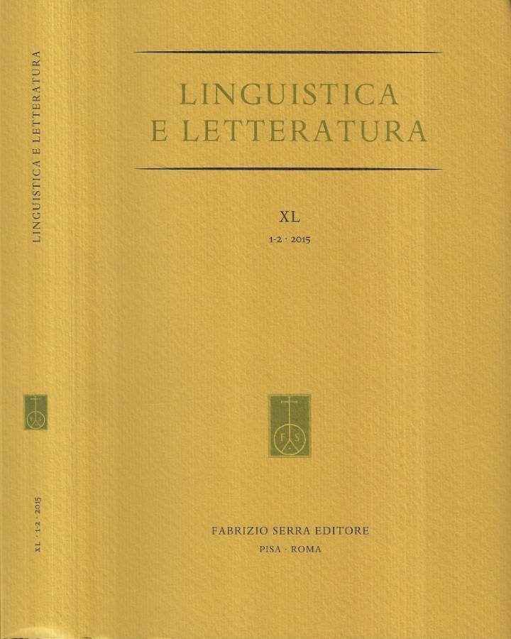 Linguistica e letteratura Vol. XL n. 1 - 2