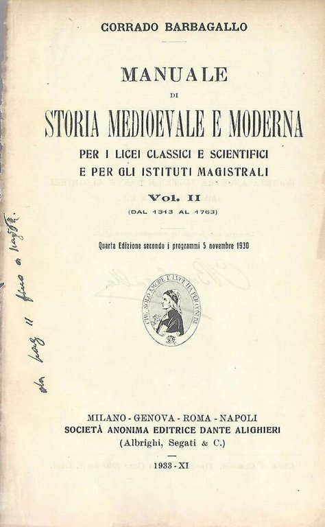Manuale di Storia mediovale e moderna