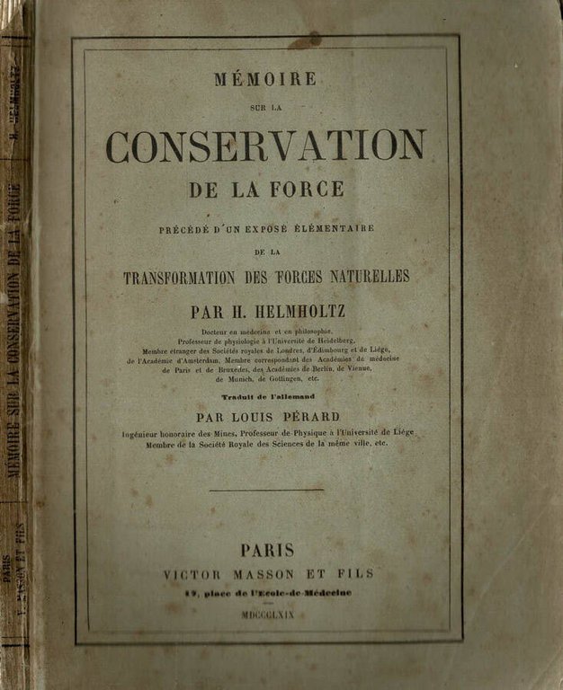 Memoire sur la conservation de la force