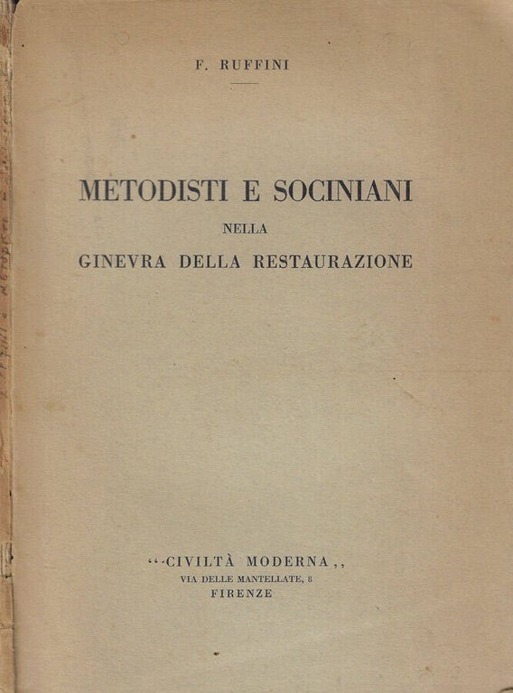 Metodisti e sociniani nella Ginevra della Restaurazione