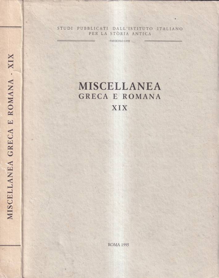 Miscellanea greca e romana XIX | Immagine principale
