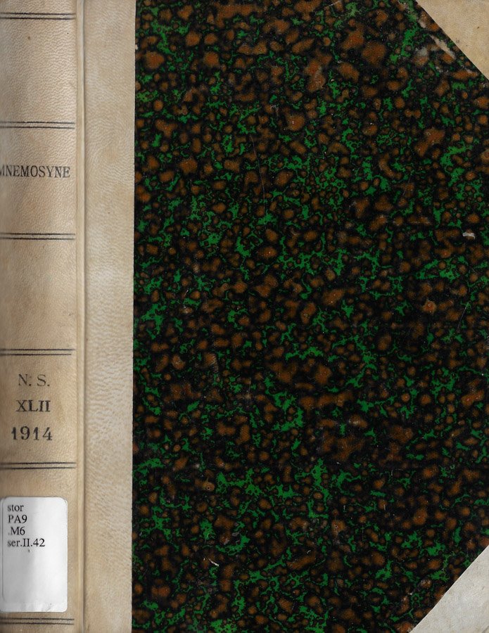 Mnemosyne nova series XLII 1914