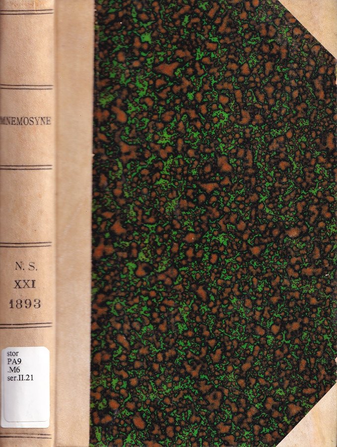 Mnemosyne, volume XXI, 1893