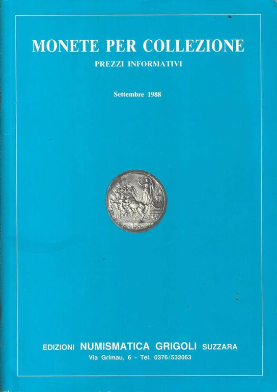 Monete per collezione. Prezzi informativi. Settembre 1988