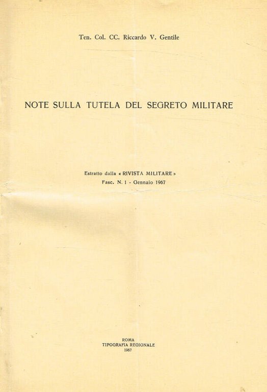 Note sulla tutela del segreto militare