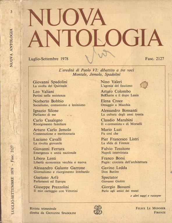 Nuova Antologia Anno 113 Fasc. 2127 | Immagine Gallery 2