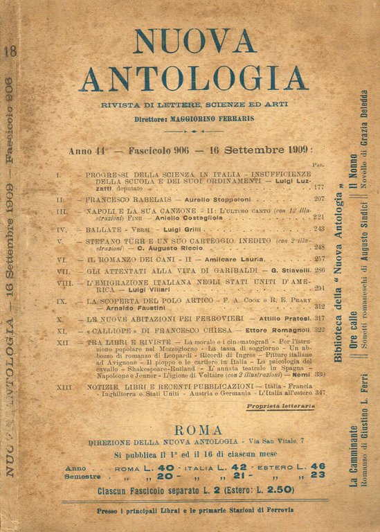 Nuova antologia. Rivista di lettere, scienze ed arti. Anno 44, …