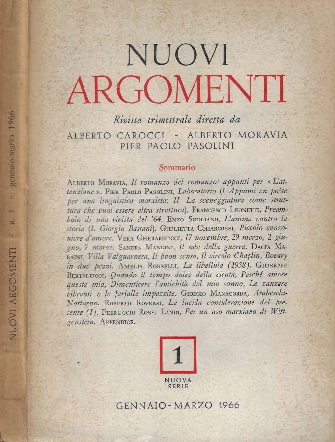 Nuovi Argomenti n. 1 Anno 1966