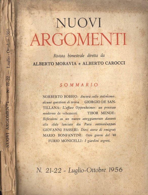 Nuovi argomenti n. 21 - 22 anno 1956