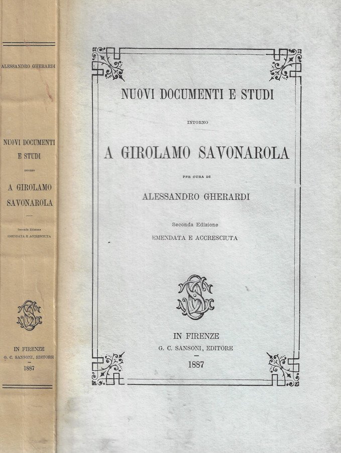 Nuovi documenti e studi intorno a Girolamo Savonarola