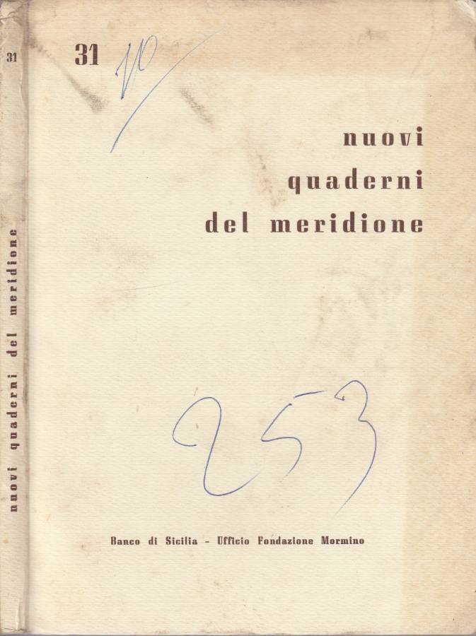 Nuovi quaderni del Meridione anno VIII, n 31, lug-set 1970 | Immagine principale