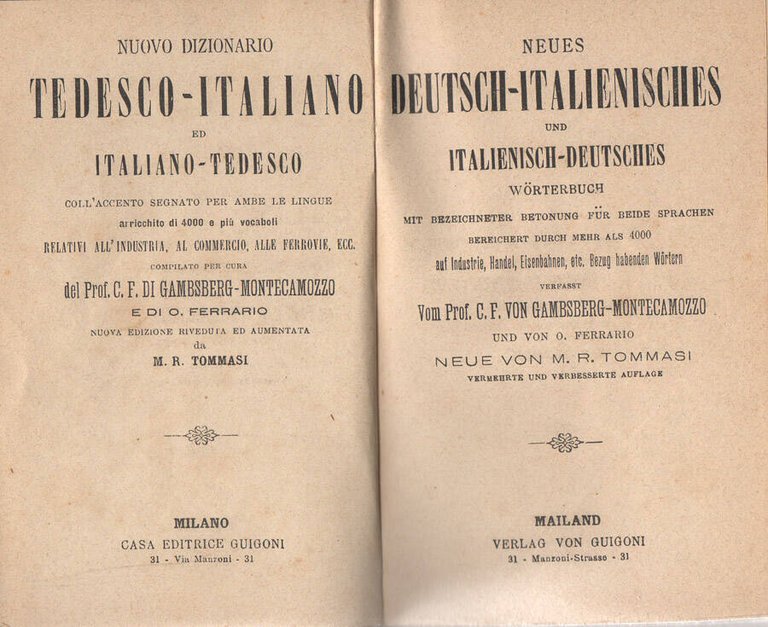 Nuovo dizionario Tedesco-Italiano ed Italiano-Tedesco