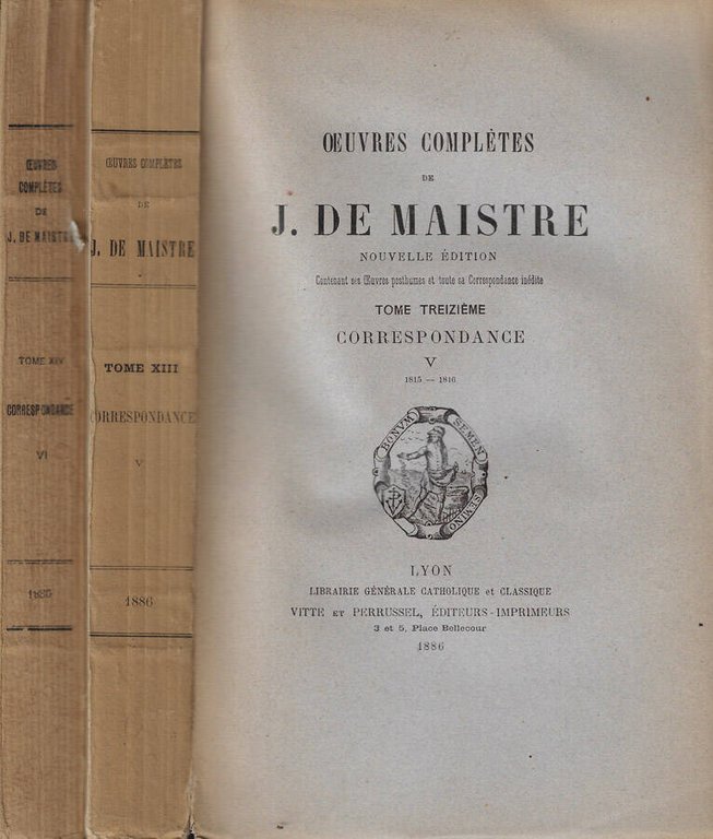 Oeuvres completes de J. De Maistre Tomo XIII-XIV