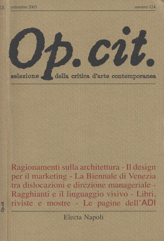 Op. cit. Ragionamenti sulla architettura - Il design per il …