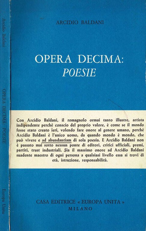 Opera Decima: Poesie