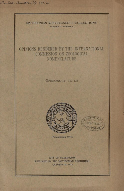 Opinions rendered by the international commission on zoological nomenclature Vol. … | Immagine Gallery 2