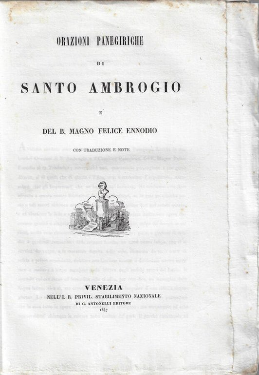 Orazioni panegiriche di Santo Ambrogio e del B. Magno Felice …