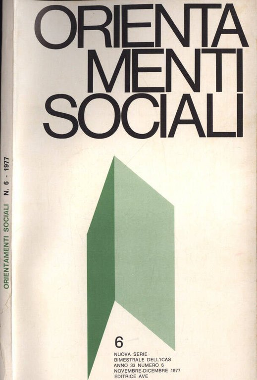 Orientamenti sociali Anno 33 n. 6