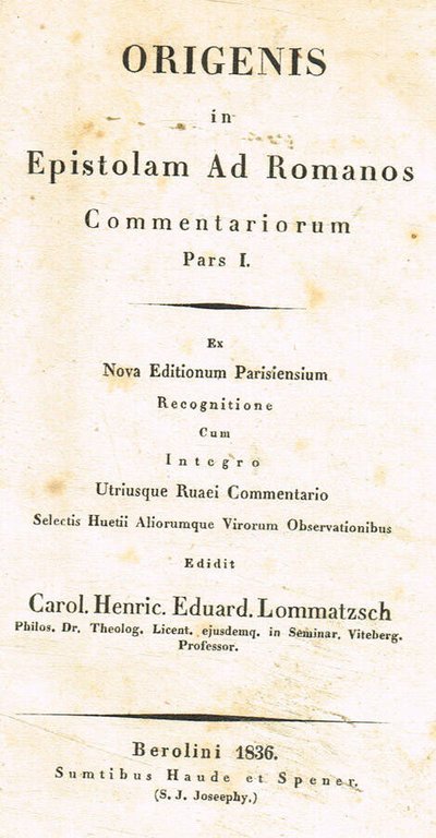 Origenis in epistolam ad romanos