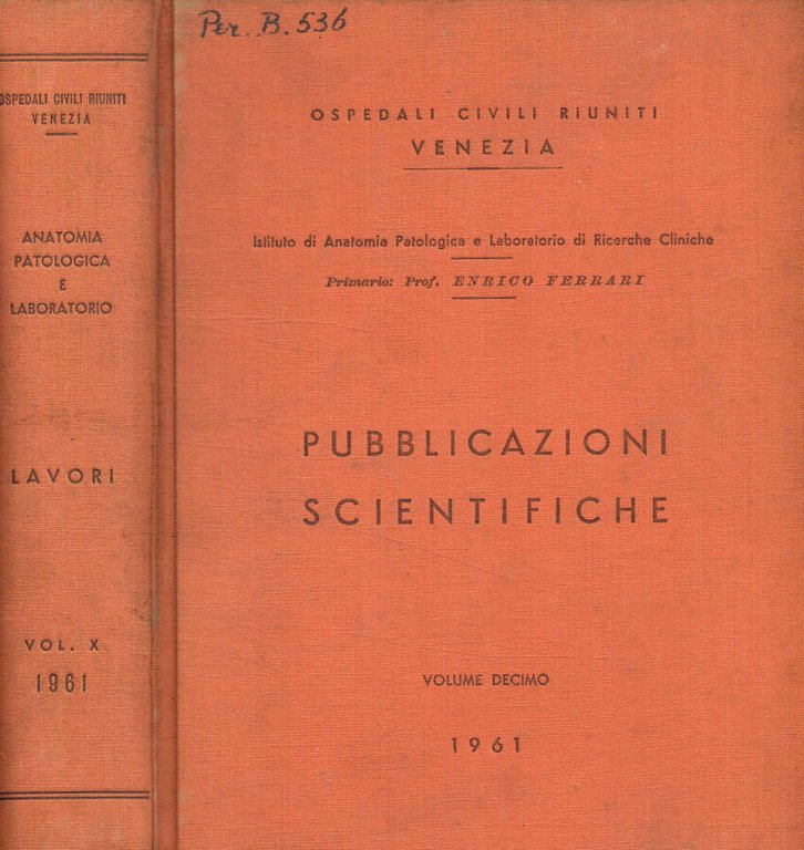 Ospedali civili riuniti Venezia. Pubblicazioni scientifiche. Volume decimo