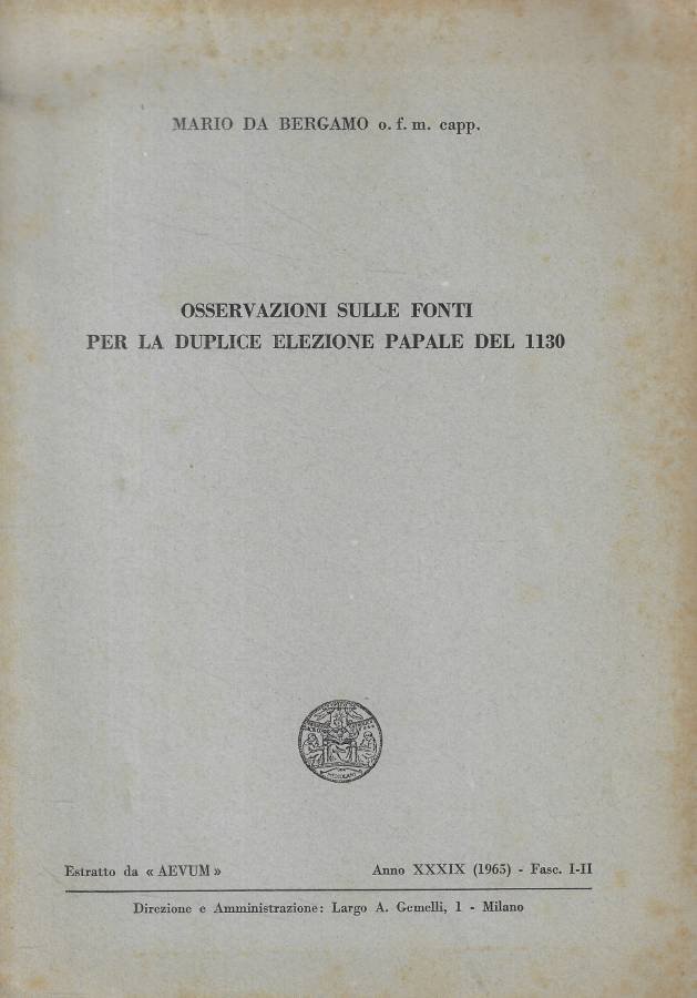 Osservazioni sulle fonti per la duplice elezione papale del 1130 | Immagine principale