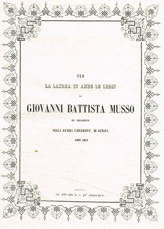 Per la laurea in ambe le leggi di Giovanni Battista …