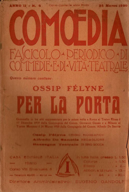 Per la porta - Commedia in 3 atti