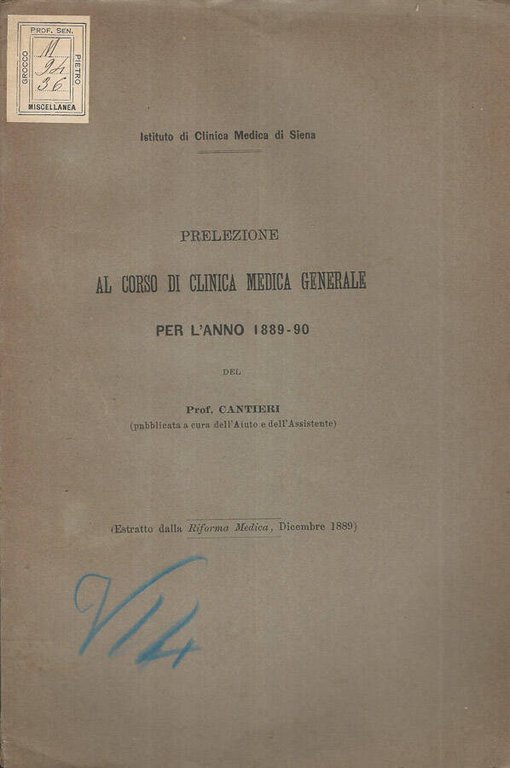 Prelezione al Corso di Clinica Medica Generale