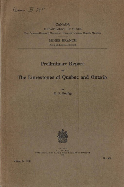 Preliminary Report on the Limestones of Quebec and Ontario | Immagine Gallery 2