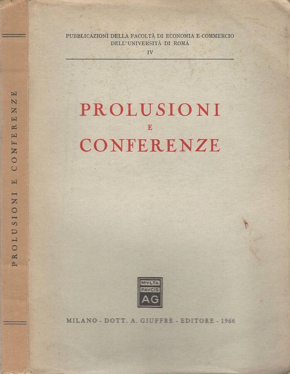 Prolusioni e conferenze