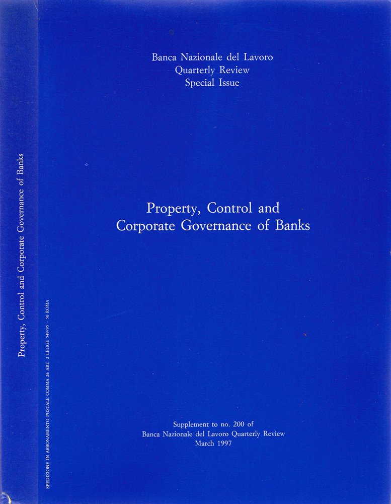 Property, Control and Corporate Governance of Banks